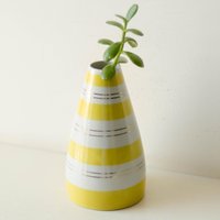 Mid Century Modern Stripe Vase Rote Vase Aus Der Ddr von BAZOOR