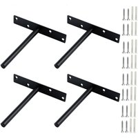 4 Sets Unsichtbare Regalstützen T-Form Wandbefestigungen Robuste Befestigung für Möbel Bücherregal Küche Schwerlaststahl Schwarz Langlebig 4 Sets Unsichtbare Regalstützen T-Form Wandbefestigungen Robuste Befestigung für Möbel Bücherregal Küche Schwerlaststahl Schwarz Langlebig von BAZYWTYH