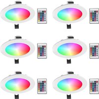 6 Stück LED-Spots Einbaulampe RGB Farbwechsel Lampe Kaltweiß 5700K Deckenleuchte Einbauleuchte mit Fernbedienung 6 Stück LED-Spots Einbaulampe RGB Farbwechsel Lampe Kaltweiß 5700K Deckenleuchte Einbauleuchte mit Fernbedienung von BAZYWTYH