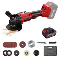 Akku-Winkelschleifer 21 V mit digitaler Anzeige, 3 Modi, bürstenloser Winkelschleifer, Metall-Winkelschleifer mit 3,0 Ah Batterien für Schleifen und von BAZYWTYH