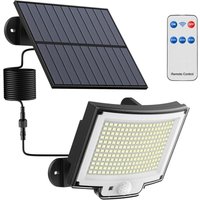 Außen-Solarlampe mit Bewegungsmelder [228 LEDs/3 Modi] Außen-Solarlampe mit Fernbedienung, IP65 Wasserdichtes Solarlicht für den Garten mit von BAZYWTYH