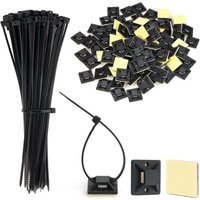 Basisstützen für Kabelklemmen, Basisstützen mit Kabelbinder, selbstklebend, schwarz, selbstklebend, 200 Stück Basisstützen für Kabelklemmen, Basisstützen mit Kabelbinder, selbstklebend, schwarz, selbstklebend, 200 Stück von BAZYWTYH