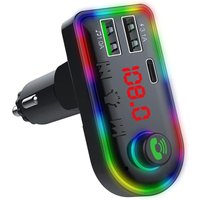 Bluetooth 5.0 FM-Autoradio-Transmitter – 3,1 A Schnellladefunktion – Zigarettenanzünderadapter mit 7-farbiger Ambientebeleuchtung Bluetooth 5.0 FM-Autoradio-Transmitter – 3,1 A Schnellladefunktion – Zigarettenanzünderadapter mit 7-farbiger Ambientebeleuchtung von BAZYWTYH