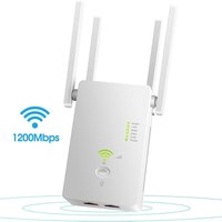 Der WiFi-Reichweitenverstärker zur Signalverstärkung deckt bis zu 244 Quadratmeter ab und unterstützt 25 Geräte. Dual-Band WiFi-Repeater bis zu 1200 von BAZYWTYH