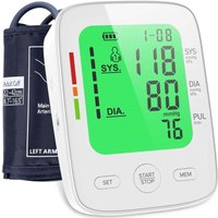 Oberarm-Blutdruckmessgerät, Medizinisches Blutdruckmessgerät mit großem LCD-Farbdisplay in 3 Farben, Digitaler Flüssigkristall-Monitor, verstellbarer von BAZYWTYH