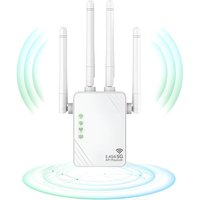 WiFi-Repeater, WiFi-Extender, 1200MPs WLAN-Signalverstärker, Dualband 5GHz und 2,4GHz WiFi-Booster, Repeater/Router/AP-Modus, 4 Antennen, 2 LAN WiFi-Repeater, WiFi-Extender, 1200MPs WLAN-Signalverstärker, Dualband 5GHz und 2,4GHz WiFi-Booster, Repeater/Router/AP-Modus, 4 Antennen, 2 LAN von BAZYWTYH