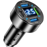 Zigarettenanzünder-Ladegerät USB-C 4 Ports, USB-C PD 66W, QC3.0 mit LED-Spannungsanzeige – Kompatibel mit iPhone, Android, Samsung, Tablet – Kompakt, Zigarettenanzünder-Ladegerät USB-C 4 Ports, USB-C PD 66W, QC3.0 mit LED-Spannungsanzeige – Kompatibel mit iPhone, Android, Samsung, Tablet – Kompakt, von BAZYWTYH