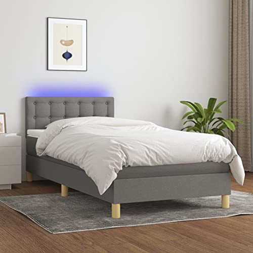 BAZZI Bettgestell für Einzelbett, Doppelbett, Federbett, Matratze und LED, dunkelgrau, 90 x 190 cm aus Stoff BAZZI Bettgestell für Einzelbett, Doppelbett, Federbett, Matratze und LED, dunkelgrau, 90 x 190 cm aus Stoff von BAZZI