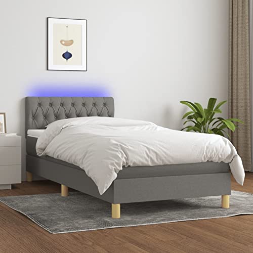 BAZZI Bettgestell für Einzelbett, Doppelbett, Federbett, Matratze und LED, dunkelgrau, 90 x 200 cm, aus Stoff #4 BAZZI Bettgestell für Einzelbett, Doppelbett, Federbett, Matratze und LED, dunkelgrau, 90 x 200 cm, aus Stoff #4 von BAZZI