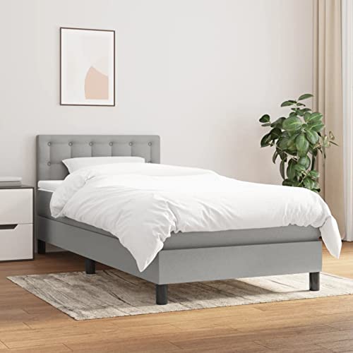 BAZZI Bettgestell für Einzelbett, Doppelbett, Federbett mit Matratze hellgrau, 90 x 200 cm, Stoff #2 BAZZI Bettgestell für Einzelbett, Doppelbett, Federbett mit Matratze hellgrau, 90 x 200 cm, Stoff #2 von BAZZI