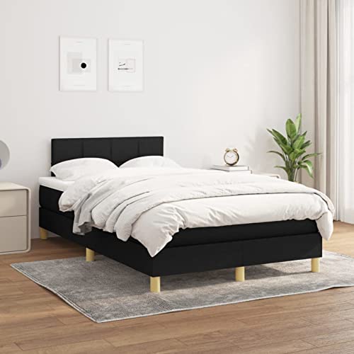 BAZZI Einzelbett/Doppelbett, Federbett mit schwarzer Matratze, 120 x 200 cm, aus Stoff #2 von BAZZI