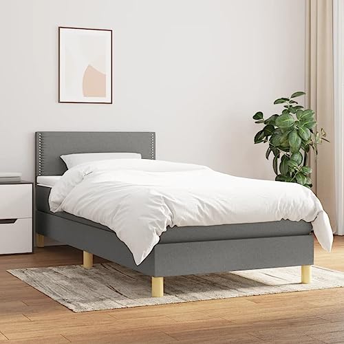 BAZZI Einzelbett / Doppelbett, Federbett mit Matratze dunkelgrau 90 x 190 cm Stoff #3 BAZZI Einzelbett / Doppelbett, Federbett mit Matratze dunkelgrau 90 x 190 cm Stoff #3 von BAZZI