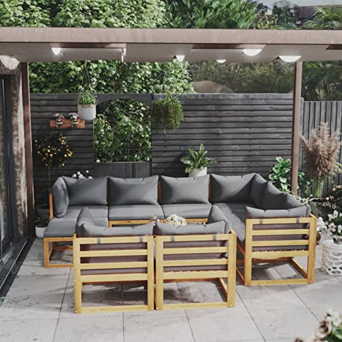 BAZZI Gartenmöbel, Gartenmöbel, Gartenmöbel für den Außenbereich, 10-teiliges Set mit Kissen aus massivem Akazienholz von BAZZI