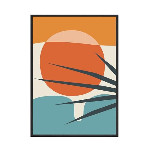Moderne abstrakte Geometrie Blume Blätter Leinwand Kunst Gemälde für Wohnzimmer Schlafzimmer Poster und Drucke Poster Wohnkultur (Color : D, Size : 40x50cm No Framed) von BAgLev