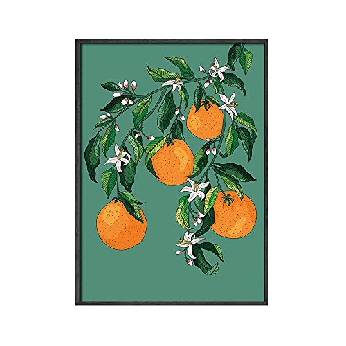 Obst Zitrone Orange Vintage Poster und Drucke mit Blütenblumen Wandkunst Leinwand Malerei Wandbilder Küche Wohnkultur (Color : C, Size : 30x40CM No Frame) von BAgLev