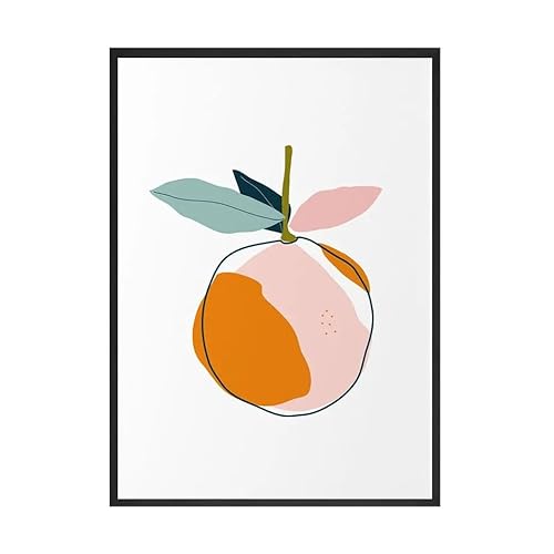 Rosa Orange Botanische Poster und Drucke Nordische Cartoon-Früchte für Küchenwandkunst Bilder Kinderzimmerdekoration Kein Rahmen (Color : As show, Size : 30x40cm No Frame) von BAgLev