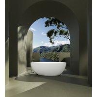 AquaNovo Freistehende Oval-Badewanne in Ei-Form aus Acryl 180 cm x 90 cm x 59 h, weiß glanz von BB BÄDER BOUTIQUE