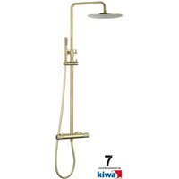 AquaNovo Rain Duschsystem mit Thermostat 25 cm, gold gebürstet von BB BÄDER BOUTIQUE