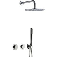 AquaNovo Rain Unterputz Duschsystem mit Thermostat und Umsteller, Handbrause & Brauseschlauch + Brausearm & Rain Kopfbrause, chrom von BB BÄDER BOUTIQUE