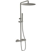 Sanycces loop Rain Duschsystem mit Thermostat 30 cm, Nickel gebürstet von BB BÄDER BOUTIQUE