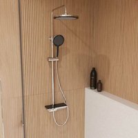 Bb Bäder Boutique - bb saugen Rain Duschsystem mit Thermostat 25 cm, schwarz/chrom von BB BÄDER BOUTIQUE