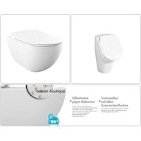 Free Wand-WC spülrandlos mit SoftClose WC-Sitz & Urinal mit Deckel, weiß von BB BÄDER BOUTIQUE