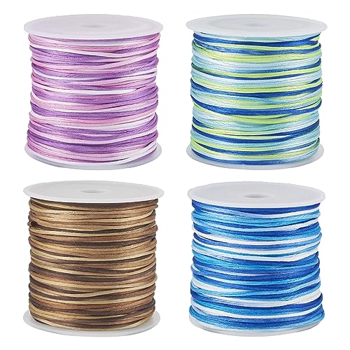 Beadthoven chinesische Nylonschnüre zum Knoten, 4 Rollen, 4 Farben, 1 mm, Segment-gefärbtes Perlenfaden, geflochtene Schnur für Makramee-Schmuckherstellung Beadthoven chinesische Nylonschnüre zum Knoten, 4 Rollen, 4 Farben, 1 mm, Segment-gefärbtes Perlenfaden, geflochtene Schnur für Makramee-Schmuckherstellung von BB Beadthoven