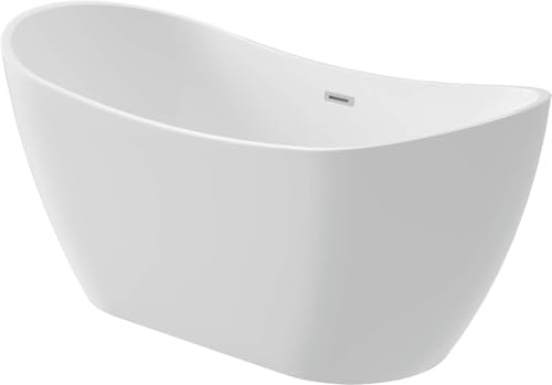 Freistehende Badewanne aus Acryl oval 150 x 72 cm weiß - Stapol von BB BuyBath