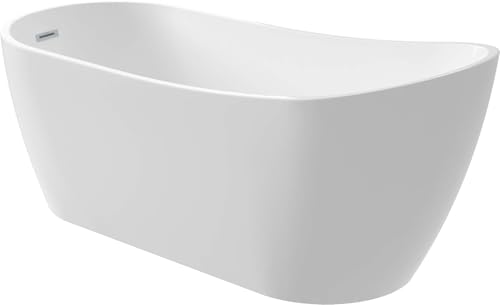 Freistehende asymmetrische Acryl-Badewanne 170 x 72 cm weiß - Stapol von BB BuyBath
