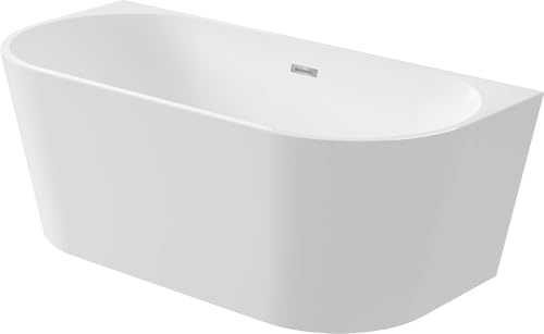 Giasyn Badewanne aus Acryl zur Wandmontage oder freistehend mit rundem Teil 160 x 75 cm weiß Giasyn Badewanne aus Acryl zur Wandmontage oder freistehend mit rundem Teil 160 x 75 cm weiß von BB BuyBath