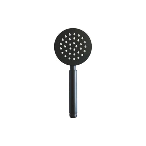 Low Round Handbrause aus mattem schwarzem Edelstahl | Tecom von BB BuyBath