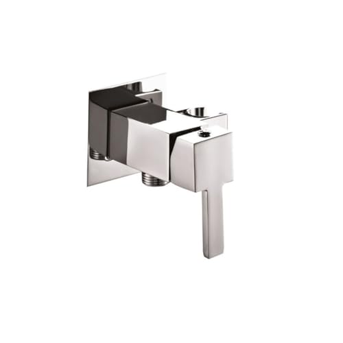 Quadratischer Einbaumischer mit integrierter Halterung aus verchromtem Messing | Tecom von BB BuyBath