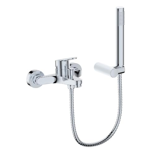 Timeless | Tecom Badewannenarmatur mit Duplex-Dusche verchromt Ø40 mm und Schlauch 150 cm von BB BuyBath