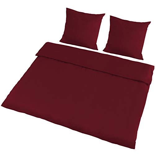 BB Sport Mikrofaser Bettwäsche Garnitur 2-, 3-, oder 4-teilig - weich, strapazierfähig und pflegeleicht - 135x200 oder 200x200 cm, Farbe:Bordeaux, Größe:3-teilig 200 x 200 cm BB Sport Mikrofaser Bettwäsche Garnitur 2-, 3-, oder 4-teilig - weich, strapazierfähig und pflegeleicht - 135x200 oder 200x200 cm, Farbe:Bordeaux, Größe:3-teilig 200 x 200 cm von BB Sport