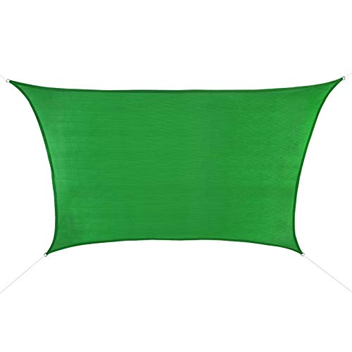 BB Sport Sonnensegel 3m / 4m x 2m Smaragd Trapez HDPE Sonnenschutz Windschutz Schattenspender UV Schutz Garten Terrasse Camping von BB Sport