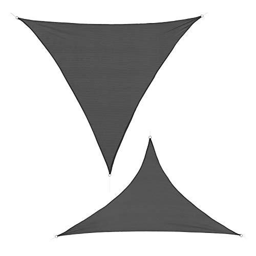 BB Sport Sonnensegel 4m x 4m x 5.8 m Granit Dreieck Sonnenschutz Windschutz UV Schutz Garten Terasse Balkon von BB Sport