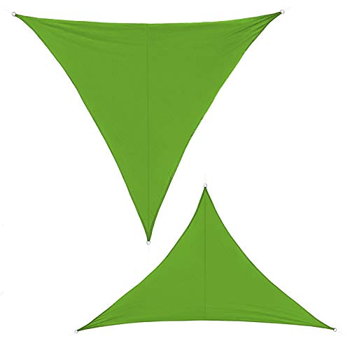BB Sport Sonnensegel 3m x 3m x 4.24m Smaragd Dreieckig Sonnenschutz 100% PES Sichtschutz Windschutz Tarp UV Schutz Garten Terrasse Camping Schattenspender von BB Sport