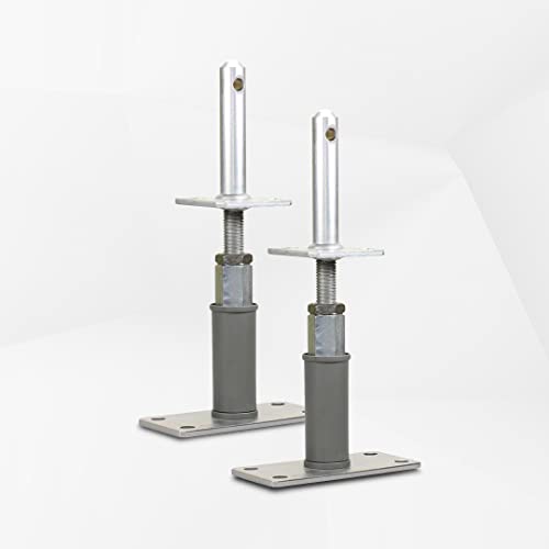 BB STANZ Pfostenträger Bodenplatte 160 x 80 x 6 mm (2 Stück) Stützfuß Bodenfuß Betonfuß höhenverstellbar verstellbar mit Zapfen Trägerplatte 80 x 80 x 6 mm von BB Stanz- und Umformtechnik