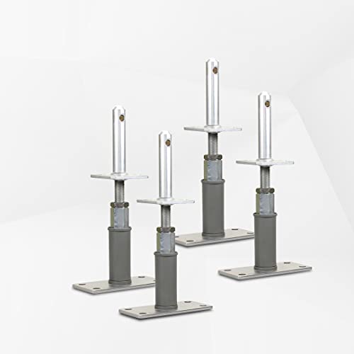 BB STANZ Pfostenträger Bodenplatte 160 x 80 x 6 mm (4 Stück) Stützfuß Bodenfuß Betonfuß höhenverstellbar verstellbar mit Zapfen Trägerplatte 80 x 80 x 6 mm von BB Stanz- und Umformtechnik