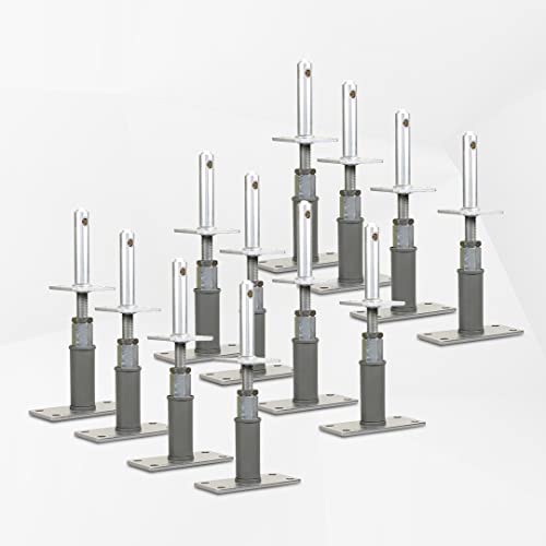 BB STANZ Pfostenträger Bodenplatte 160 x 80 x 6 mm (12 Stück) Stützfuß Bodenfuß Betonfuß höhenverstellbar verstellbar mit Zapfen Trägerplatte 80 x 80 x 6 mm von BB Stanz- und Umformtechnik