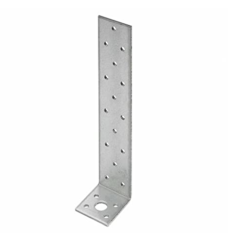 Betonflachstahlanker Betonflachanker Betonanker 40 x 400 x 4 mm Flachanker Winkelverbinder Holzverbinder Lochwinkel Stahl verzinkt 50 Stück von BB Stanz- und Umformtechnik