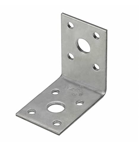 Lochplattenwinkel Winkelverbinder ohne Steg • 50 x 50 x 40 x 3 mm • Holzverbinder Bauwinkel Eckwinkel Lochwinkel • Stahl verzinkt • 40 Stück von BB Stanz- und Umformtechnik