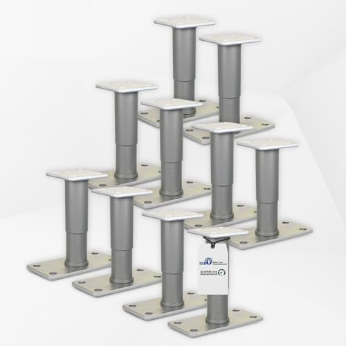 BB STANZ Pfostenträger Bodenplatte 160 x 80 x 6 mm (10 Stück) Stützfuß Bodenfuß Betonfuß höhenverstellbar verstellbar mit Platte Trägerplatte 80 x 80 x 6 mm von BB Stanz- und Umformtechnik
