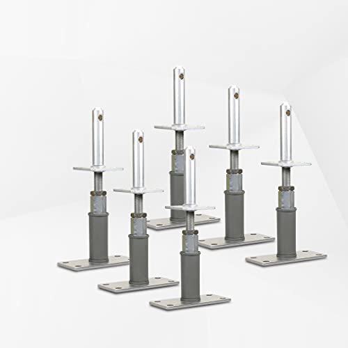BB STANZ Pfostenträger Bodenplatte 160 x 80 x 6 mm (6 Stück) Stützfuß Bodenfuß Betonfuß höhenverstellbar verstellbar mit Zapfen Trägerplatte 80 x 80 x 6 mm von BB Stanz- und Umformtechnik