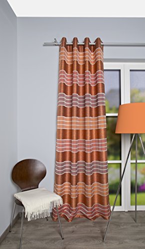 BB-Toy-Trades Fertigschal mit Ösenschal Gardine Vorhang Fenstergardine gestreift 1 Stück Blickdicht mit Querstreifen BxH 140 x 245 cm in Farbe Kupfer BB-Toy-Trades Fertigschal mit Ösenschal Gardine Vorhang Fenstergardine gestreift 1 Stück Blickdicht mit Querstreifen BxH 140 x 245 cm in Farbe Kupfer von BB-Toy-Trades