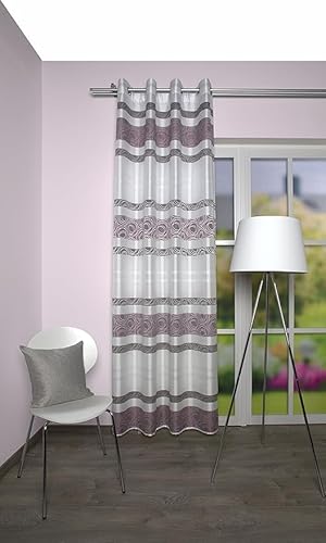 BB-Toy-Trades Fertigschal mit Ösenschal Gardine Vorhang Fenstergardine gestreift 1 Stück Blickdicht mit Querstreifen BxH 140 x 245 cm in Farbe Mauve BB-Toy-Trades Fertigschal mit Ösenschal Gardine Vorhang Fenstergardine gestreift 1 Stück Blickdicht mit Querstreifen BxH 140 x 245 cm in Farbe Mauve von BB-Toy-Trades