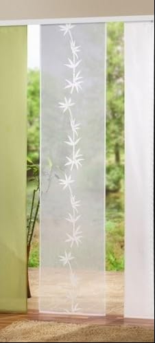 BB-Toy-Trades Flächenvorhang Schiebegardine Schiebevorhang Gardine Vorhang für Fenster mit Bambus Motiv BxH 57x245cm 1 Stück in wollweiss von BB-Toy-Trades