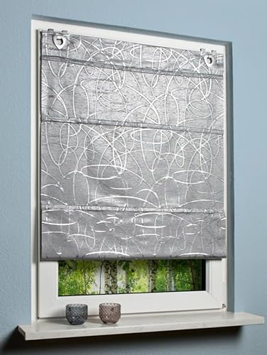 Magnetrollo Raffrollo Fenster-Gardine Raffgardine Ösenrollo Vorhang Dekostoff Blende Lurex MIT Fensterhaken in Farbe Silber 1 Stück BxH: 80 x 130 cm Grau Magnetrollo Raffrollo Fenster-Gardine Raffgardine Ösenrollo Vorhang Dekostoff Blende Lurex MIT Fensterhaken in Farbe Silber 1 Stück BxH: 80 x 130 cm Grau von BB-Toy-Trades