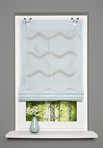 Raffrollo Fenster-Gardine Raffgardine Ösenrollo Vorhang Dekostoff Scherli MIT Fensterhaken in Farbe Aqua 1 Stück BxH: 45 x 130 cm Raffrollo Fenster-Gardine Raffgardine Ösenrollo Vorhang Dekostoff Scherli MIT Fensterhaken in Farbe Aqua 1 Stück BxH: 45 x 130 cm von BB-Toy-Trades