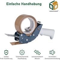 2 x Klebebandabroller Ergo stabile Profiausführung ausfahrbare Sicherheitsklinge gelenkschonend 50 mm BB-Verpackungen von BB-VERPACKUNGEN GMBH